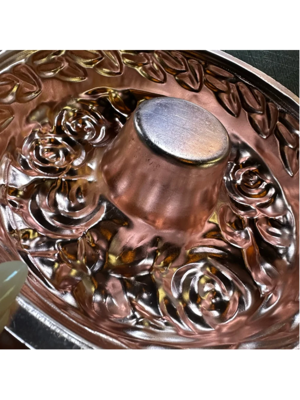 Vintage Copper Rose Bundt Cake Mold Floral Embossed Kitchen Wall Decor